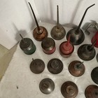 Edh 1438  Lot Of 18 Vintage Metal Oil Cans hand Oilers W  Spouts   Funnels