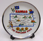 Kansas State 7  The Sunflower State Vintage Souvenir Collector Wall Table Plate