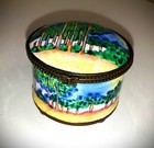 Kelvin Chen Vintage Claude Monet Enamel Pill Box Stamps Signed Ltd  Edition 2001