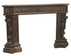 Antique 6 75 Ft Wide Mahogany Carved Figural Mantel