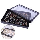 100 Slot Flocking Jewelry Organizer Box     Ring  Earrings   Pendant Storage Case