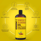   Pure Cold Pressed Sweet Almond Oil - Big 32 Fl Oz Bottle - Unrefined  100  Nat
