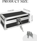 Lockable Cash Box With Key Metal Money Storage Organizer Coin Bill Case