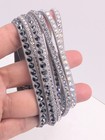 Swarovski Silver Tone Crystal   Fabric Wrap Bracelet A030