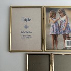 Vintage Assorted Lot Of 3 Mini Small Picture Frames Gold Hinged 5x7 3x5 2x3 Etc