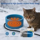 Heated Water Bowl Dog Cat Outdoor Warming Animals Bowl Waterproof Heat Pet Bowl