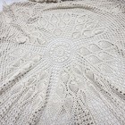 Vintage Handmade Crochet Pineapple Lace Tablecloth 44 Inch Round Cream Cotton