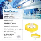 Nylon Syringe Filter 0 45  m Pore Size 25mm Diameter No Sterile Hydrophilic