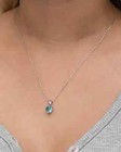 5ct Aqua Marine Heart Pendant Women 14k White Gold Plated Serling Silver 925