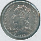 1959 French Somaliland 1 Franc 1f Djibouti Lyre Antelope Coin Km  8 Bu Ms
