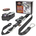  1 5in X 6 5ft Heavy Duty Ratchet Tie-down Straps With Soft-tye 6 5 Ft Black