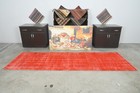 3x9 Turkish Runner Rug Hand-knotted Vintage Oushak Long Carpet Rugs Runner 1147