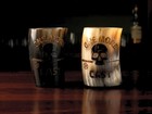 Handcrafted Horn Shot Glass Set 2   pack Real Horn Rustic Camp Barware