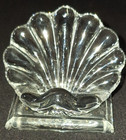 Lot Of 4 Set Vtg Baccarat Crystal Bambous Shell Signed Glass Place Card Holders