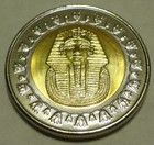 2007 Egypt  Pharaoh King Tut  1 Pound  Unc From Mint Roll  Bi-metallic 25mm