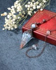 Jovivi Natural Aquamarine Healing Crystal Pendulums Bronze - Stone