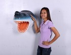 Hanging Great White Shark Head Life Size Statue Wall Decor Mouth Open Fish Prop
