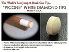 White Diamond Jump Break Pool Cue Tips 14 Mm  New Ships Free Qty Disc 