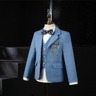 Boys Wedding Suit Kids Formal Blazer Jacket Vest Pants Bowtie 4pcs Costume New