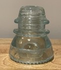 Antique Vintage Hemingray No 42 Glass Insulator  Clear With A Hint Of Blue 