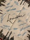 Vintage London Souvenir Scarf Landmarks Map Big Ben Tower Bridge 26x26 England