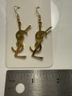 Ysl  Gold Handmade Zipper Charms Earrings 