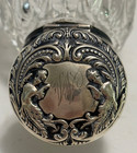 Antique Art Nouveau Sterling Lid Abp Glass Vanity Jar Hinge Lid Repousse Ladies 