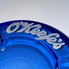 Vintage Ashtray O keefe s Beer Canada Cobalt Blue Glass Round Collectible