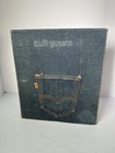 Vintage Levi   s Blue Denim Hard Cover 3 Ring Binder Notebook Clad Suit Yourself