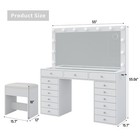 Makeup Vanity With Mirror  Vanity Desk With 15 Drawers  Vanity Charging Station