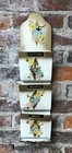 Metal Mail Organizer Hanging Holder Key Hooks Mcm 50s 60s Wall Mounted Vintage 