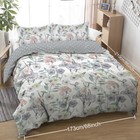3pcs Twin Size Floral Duvet Cover Set Soft Botanical Bedding Set For All Seasons