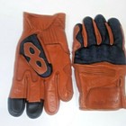 Indie Ridge Motorcycle Leather Gloves- Denim  Camel- Unisex Xs  Xl  Xxl 