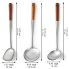 Evanda Wok Spatula Set 17   Heat Resistant Wood Handle 17 Inches  Silver