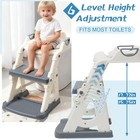 Gray Upgrade Toddler 2 In 1 Potty Training Toilet Seat With Step Stool Ladder