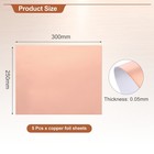 Single-sided Conductive Copper Foil Sheets 300 X 250 X 0 05mm For Crafts 5 Pcs