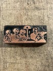 Printing Letterpress Print Block Antique Copper Group Of People Reading  2810 