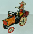 Louis Marx Tin Wind-up Crazy Car Cowboy Whoopie Car 1920s Excellent Working Cond