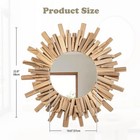 Rustic Driftwood Round Wall Mirror     Large 23 6 l X 23 6 w  Brown 