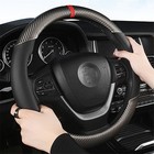 For Toyota Car Steering Wheel Cover Carbon Leather Non-slip Accessories Black