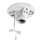 Leviton 09726-00c White Porcelain Incandescent Medium Base Pull Chain Socket