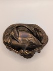 Vintage  Antique Jewelry Casket 122 Art Nouveau Footed Trinket Box Florals 5x3 