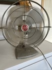 Vintage 1950s General Electric Oscillating Metal Desk Fan Silver Metal Blades 15