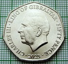 Gibraltar 2023 50 Pence  King Charles Iii Coronation - Westminster Abbey Unc