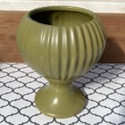 Vintage Green Floraline Usa Pedestal Pottery Planter Vase  407