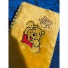 Fuzzy Yellow Winnie The Pooh Disney Store Spiral Notebook Journal Diary