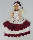 Vintage Handmade Crochet Doll   Dress In Preowned Condition No Shoes A Is