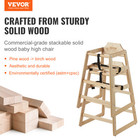 Vevor Baby High Chair Wooden Toddler Chair Portable Baby Booster Seat Natural