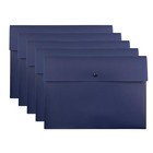 Poly File Folder Pockets File Jacket Plastic Envelope Flat Document Navy Blue