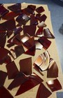 Vintage Broken Ruby Red Glass Mosaic Tiles Shapes Crafts Over 2 Lbs 